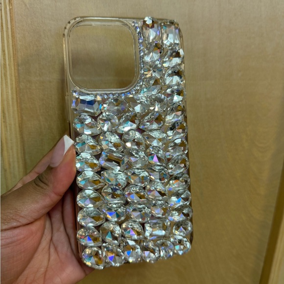 iPhone 15 PRO MAX Crystal Clear Rhinestone Phone Case Bling - Picture 2 of 8